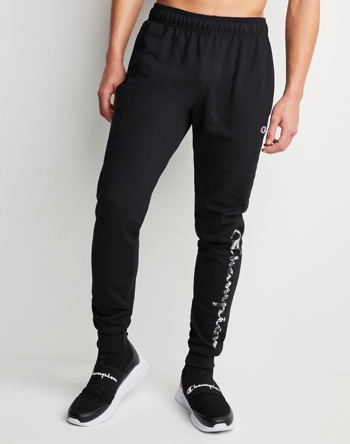 Champion Powerblend Fleece Chasing Waves Erkek Joggers Siyah ( LCKFYR826 )